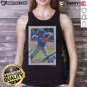 Official 2021 Topps Baseball Francisco Lindor Mets tank top featuring vibrant team colors and player graphics.