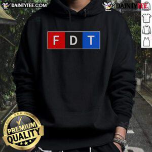 Official FDT Donald Trump hoodie featuring bold graphics and a comfortable fit, perfect for political supporters.
