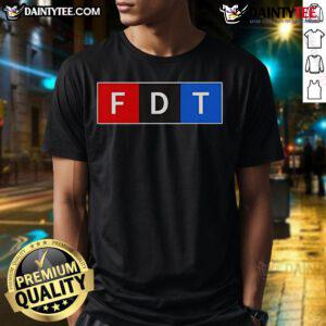 Official FDT Donald Trump T-Shirt featuring bold graphics and a patriotic design, perfect for supporters.