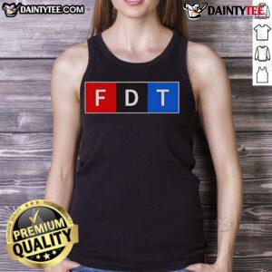 Official FDT Donald Trump tank top featuring bold graphics and vibrant colors, perfect for supporters and casual wear.