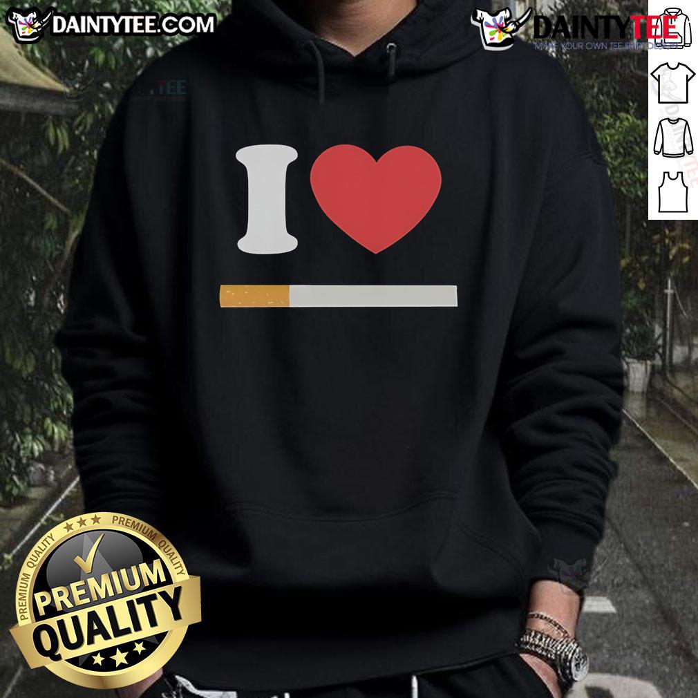 Alt Text: Official I Love Cigarette Hoodie in black, featuring a bold graphic design and stylish fit for casual wear.