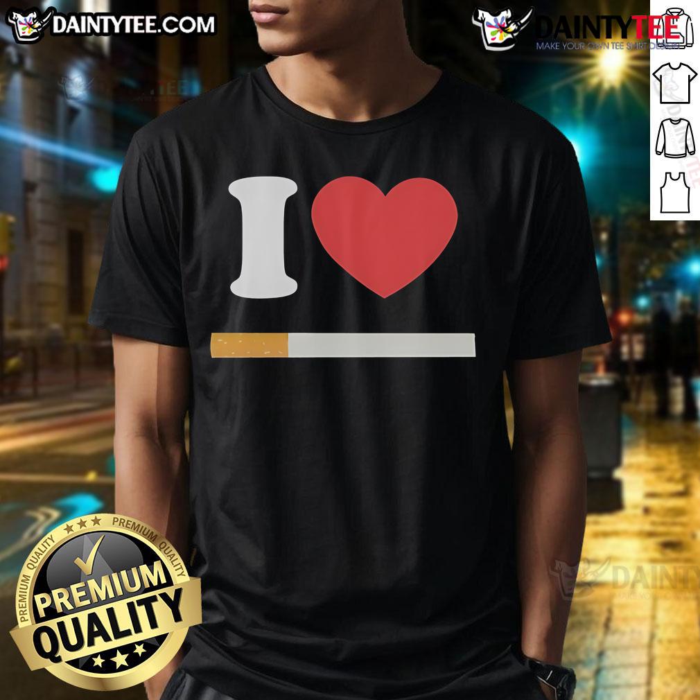 Official I Love Cigarette T-Shirt featuring bold text design, perfect for smoking enthusiasts and stylish casual wear.