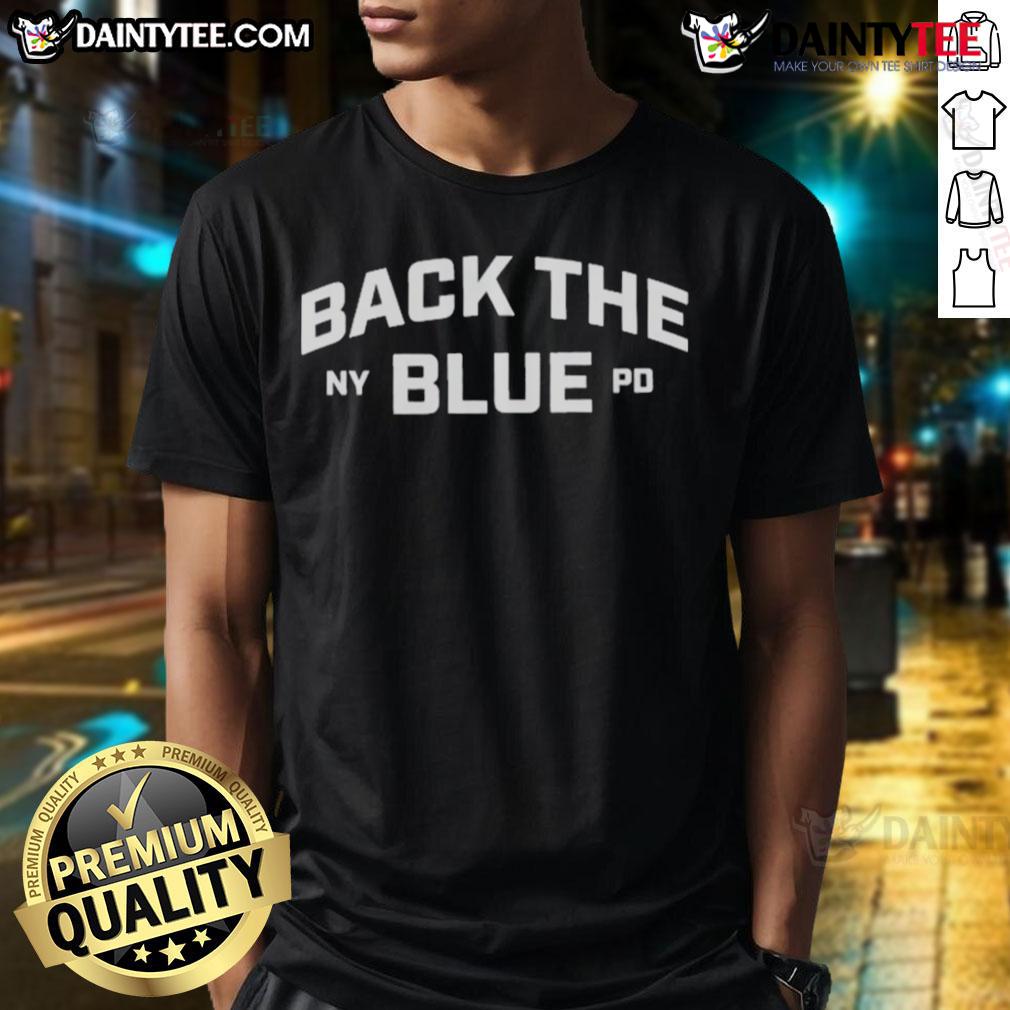 Alt Text: Top Back The Blue NYPD T-Shirt featuring a bold blue design supporting police, perfect for law enforcement supporters.