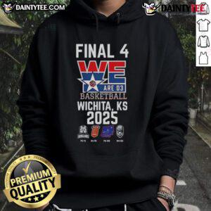 Top Final 4 We Are D3 Basketball hoodie in Wichita, KS, 2025 design, showcasing team spirit and style.