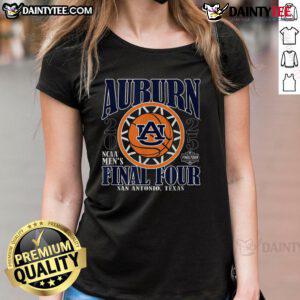 Awesome Auburn Tigers 2025 NCAA Men's Final Four San Antonio Basketball ladies tee featuring team colors and logo.