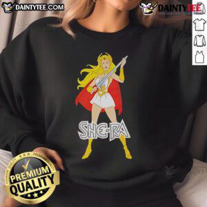 Alt Text: Awesome Chibi She-Ra comic cartoon sweatshirt featuring colorful designs of She-Ra in a playful chibi style.