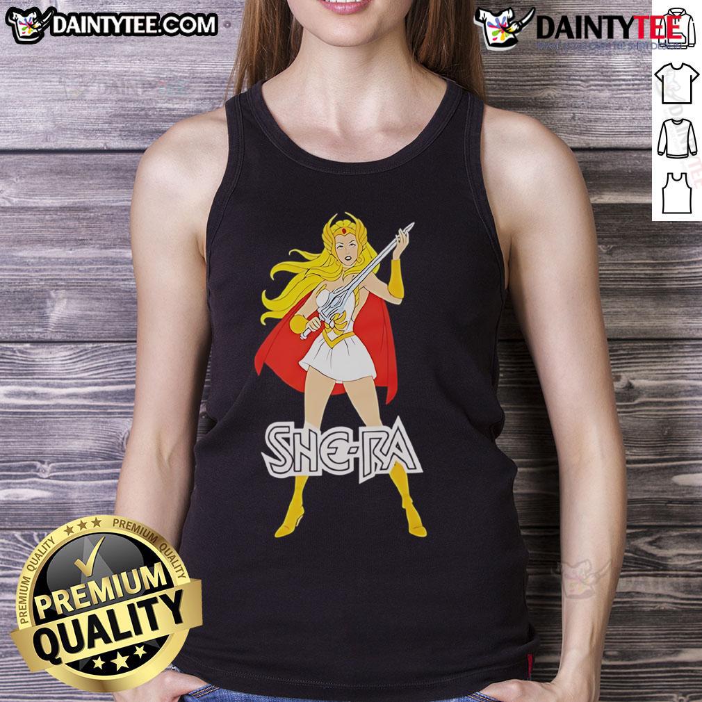 Alt Text: Charming chibi She-Ra comic cartoon tank top featuring vibrant colors and playful design, perfect for fans.