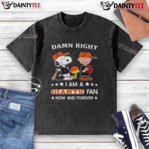 Awesome Giants fan Snoopy and Charlie Brown on a washed t-shirt, showcasing team spirit and love for the San Francisco Giants.