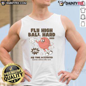 Awesome Fly High Ball Hard Basketball Cartoon Tank Top featuring a vibrant basketball graphic for sports enthusiasts.