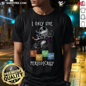 Awesome Jack Skellington Halloween T-Shirt featuring 'I Only Use Sarcasm Periodically' for chemistry lovers.