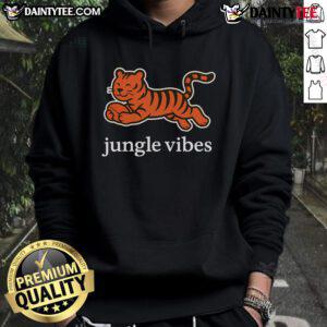 Awesome Jungle Vibes Run Wild Tiger Hoodie featuring a vibrant tiger graphic and cozy design for wildlife enthusiasts.
