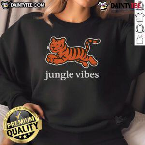 Awesome Jungle Vibes Run Wild Tiger Sweatshirt featuring a vibrant tiger graphic and cozy design for wildlife lovers.