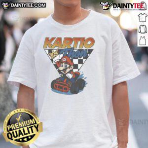 Awesome Mario Kartio Thon Champ T-Shirt featuring vibrant graphics and a fun design for gaming enthusiasts and fans.