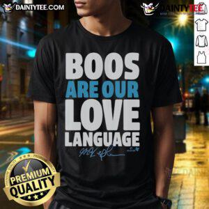 Awesome Max Kepler Boos Are Our Love Language T-Shirt featuring a bold graphic design perfect for baseball fans.