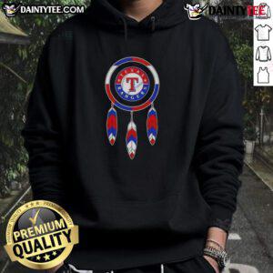 Awesome Native American Indians X Texas Rangers baseball hoodie featuring vibrant colors and unique design for fans.