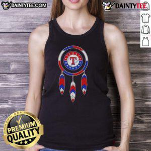 Awesome Native American Indians X Texas Rangers baseball tank top featuring vibrant graphics and a stylish design.