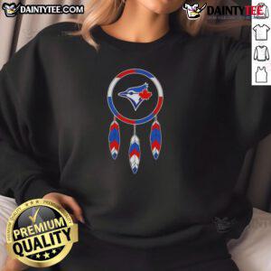 Awesome Native American Indians X Toronto Blue Jays baseball sweatshirt showcasing unique design and vibrant colors.