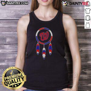 Awesome Native American Indians X Washington Nationals baseball tank top featuring vibrant graphics and a trendy design.
