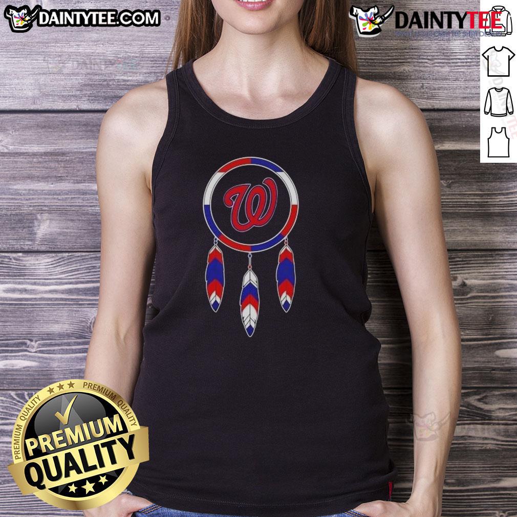 Awesome Native American Indians X Washington Nationals baseball tank top featuring vibrant graphics and a trendy design.