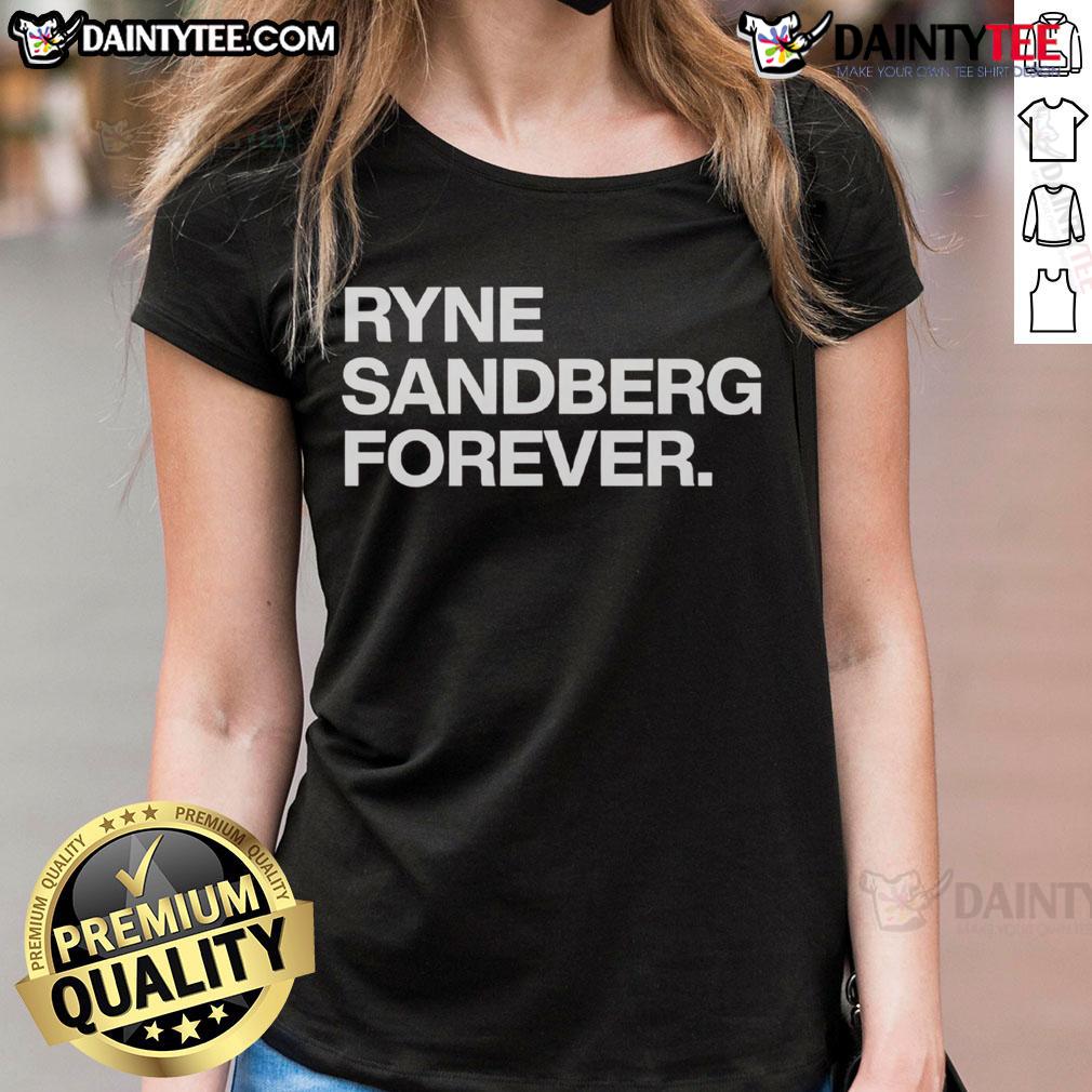 Alt Text: Awesome Ryne Sandberg Forever Ladies Tee featuring a stylish design for baseball fans and womens fashion.