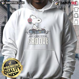 Awesome Snoopy DJ Get in the Groove Hoodie featuring a vibrant Snoopy graphic, perfect for music lovers and fans.
