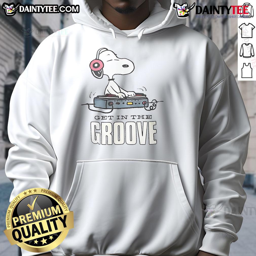 Awesome Snoopy DJ Get in the Groove Hoodie featuring a vibrant Snoopy graphic, perfect for music lovers and fans.