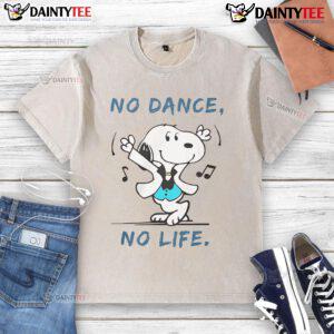 Awesome Snoopy No Dance No Life washed t-shirt featuring a playful Snoopy graphic in vibrant colors.