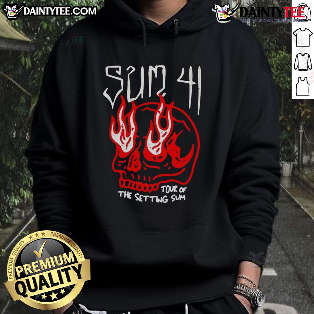 Awesome Sum 41 Tour hoodie featuring a striking skull design, perfect for fans of the band and stylish concert wear.