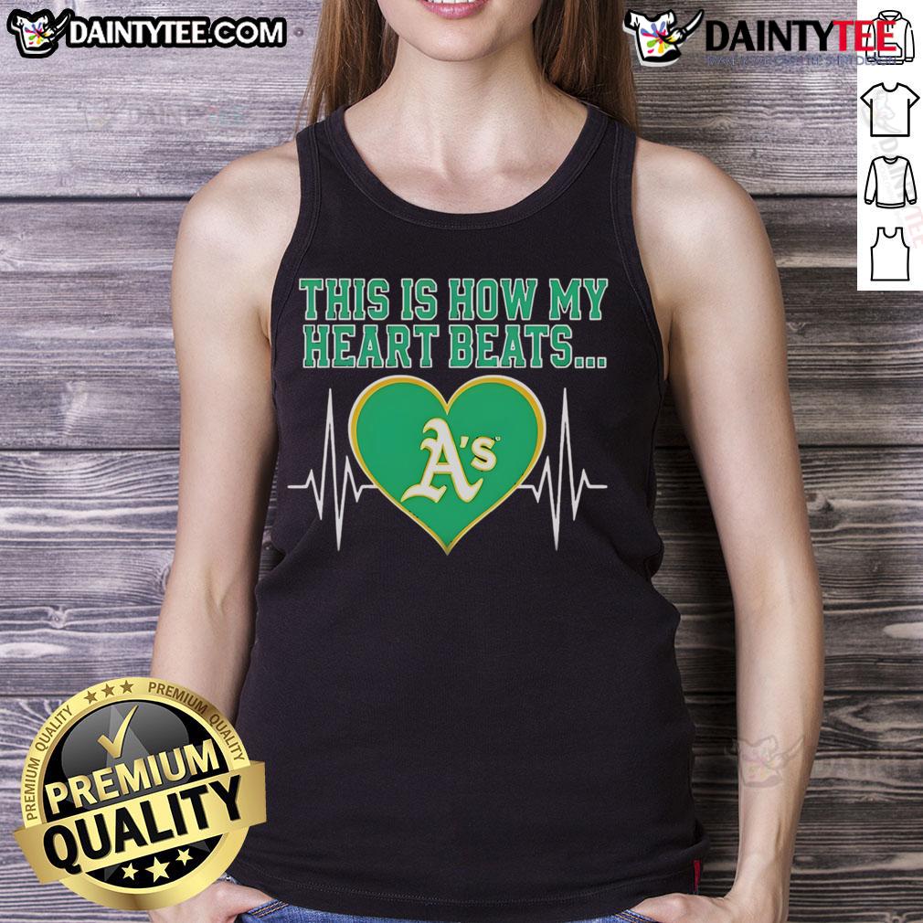 Awesome athletics tank top featuring 'This Is How My Heart Beats' design, perfect for fitness enthusiasts and casual wear.