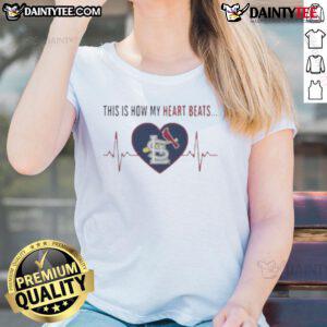 St. Louis Cardinals ladies tee featuring heart design, perfect for fans to show team spirit and love for baseball.