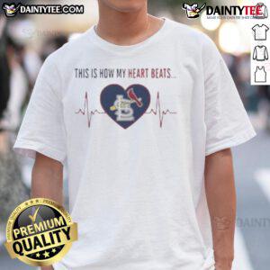 Awesome St. Louis Cardinals T-Shirt showcasing a heart design, perfect for fans celebrating their love for the team.