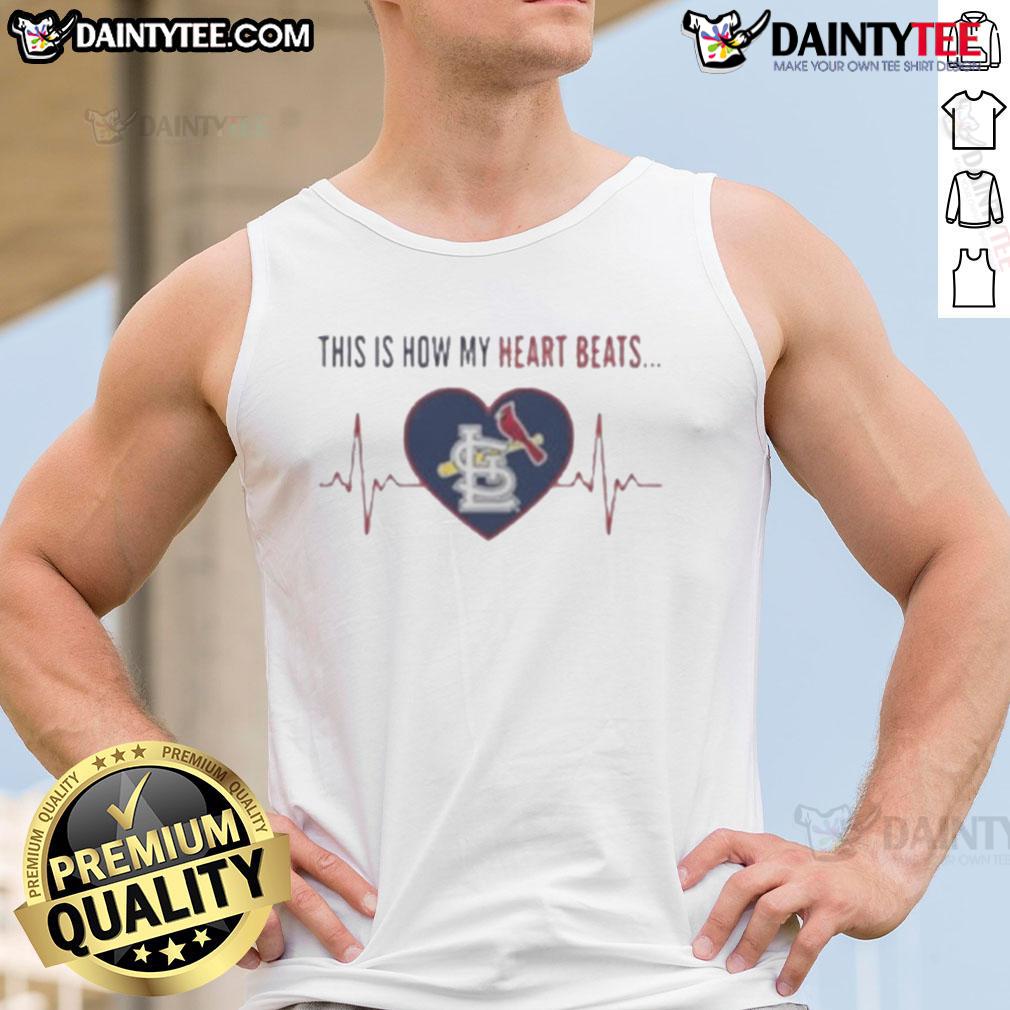 St. Louis Cardinals tank top featuring 'Awesome - This Is How My Heart Beats' design, perfect for fans and summer wear.