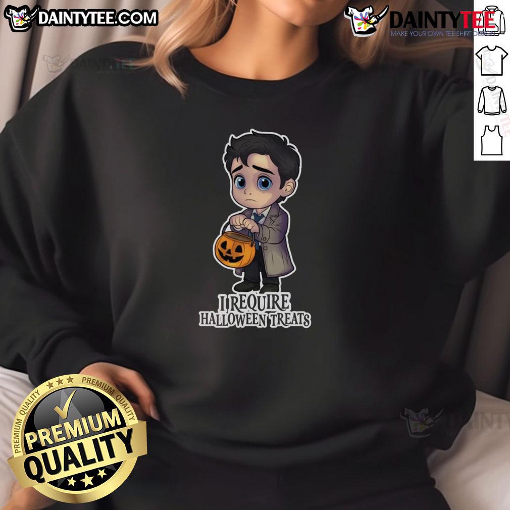 Adorable Cute Convection Directive sweatshirt featuring Halloween treats design, perfect for festive fall fashion.