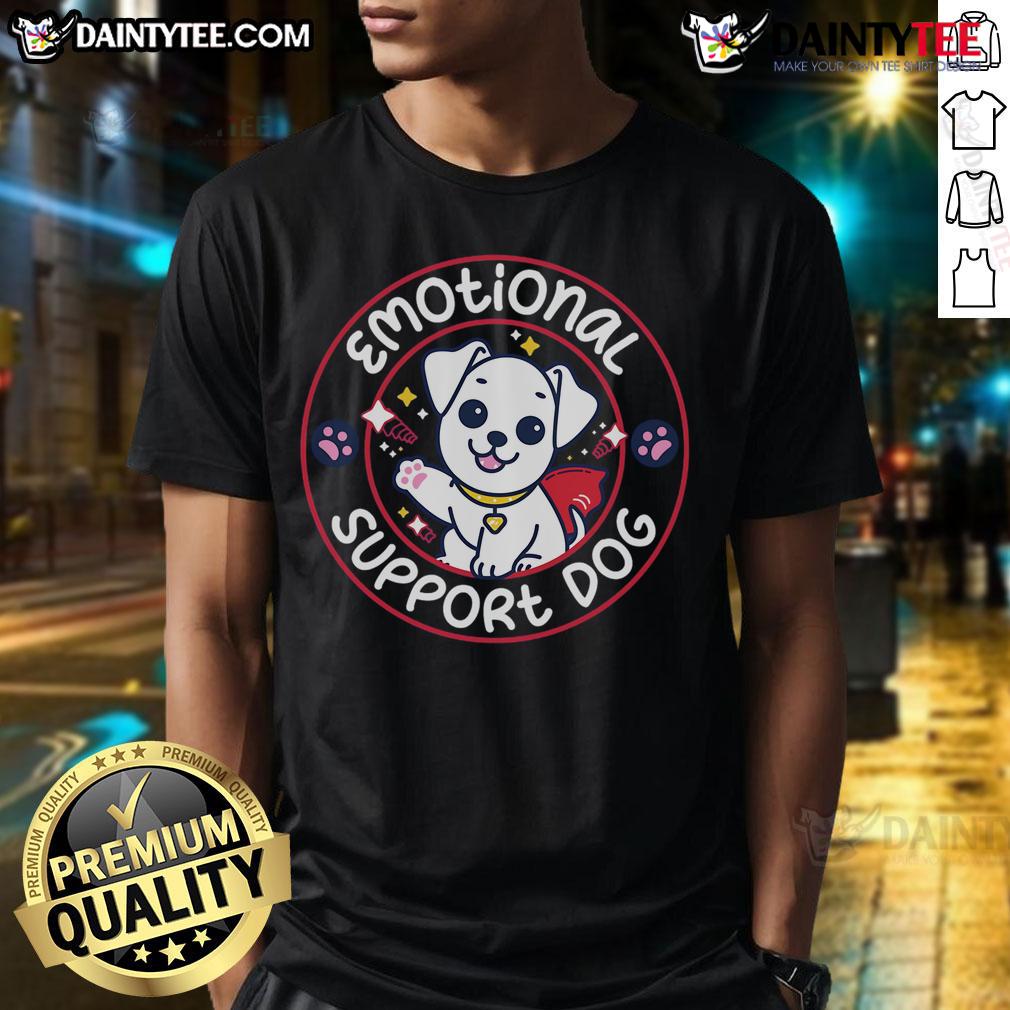 Adorable Cute Emotional Support Dog T-Shirt featuring a playful puppy design, perfect for dog lovers and pet owners.