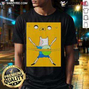 Alt Text: Cute Finn The Human Hug Bobs T-Shirt featuring vibrant graphics and soft fabric, perfect for Adventure Time fans.