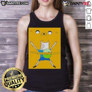 Cute Finn the Human hugging in a colorful tank top, showcasing playful design perfect for Adventure Time fans.