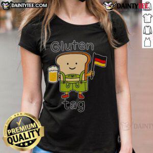 Alt Text: Cute gluten tag bread German beer ladies tee showcasing a fun and stylish design for beer enthusiasts.