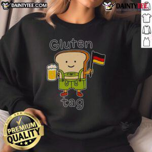 Alt Text: Cute gluten tag bread German beer sweatshirt design featuring playful graphics and cozy fit for beer lovers.