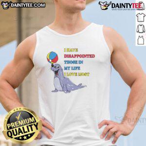 Person wearing a 'Cute I Have Disappointed Those In My Life I Love Most' tank top, showcasing a playful and humorous style.
