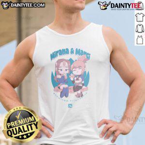 Alt Text: Cute Mirana and Marci entwined friendship tank top design featuring vibrant colors and playful graphics.