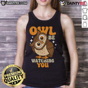 Adorable cute owl design on a stylish tank top, perfect for casual wear and showcasing a love for nature.