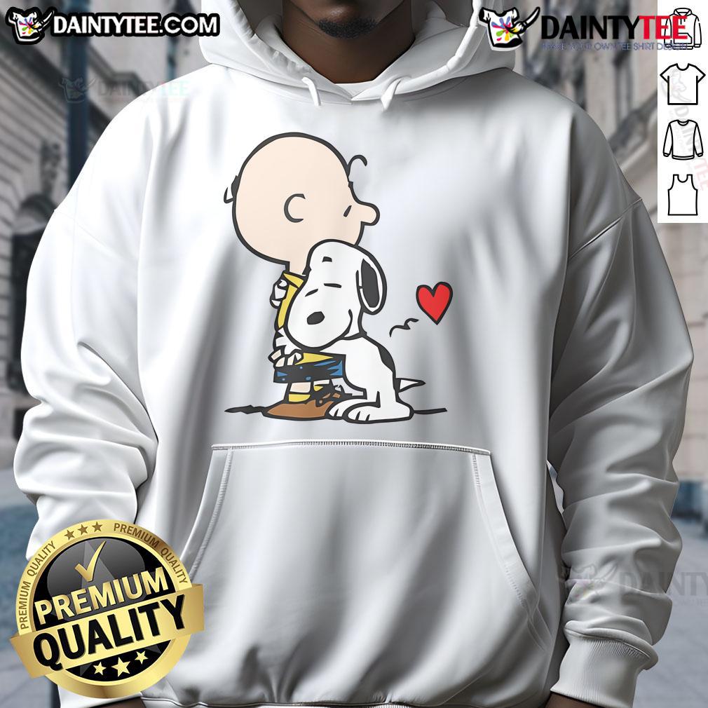 Adorable Cute Peanuts Snoopy Hug Hoodie featuring Snoopy and Woodstock in a cozy design, perfect for fans.