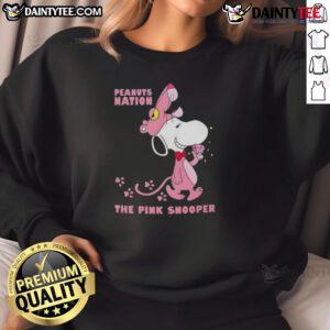 Alt Text: Cute Snoopy Peanuts Nation sweatshirt featuring a playful pink design of the beloved Snoopy character.