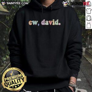 Funny 'Ew David' colorful hoodie featuring vibrant graphics, perfect for fans of quirky fashion and humor.