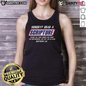 Funny Bible verse candy bar parody tank top featuring humorous scripture gifts for a lighthearted look at faith.
