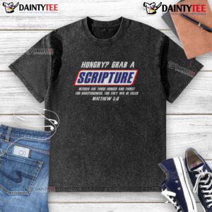 Funny Famous Scripture Gifts: Bible Verse Candy Bar Parody on a Washed T-Shirt, perfect for gifts and humor lovers.