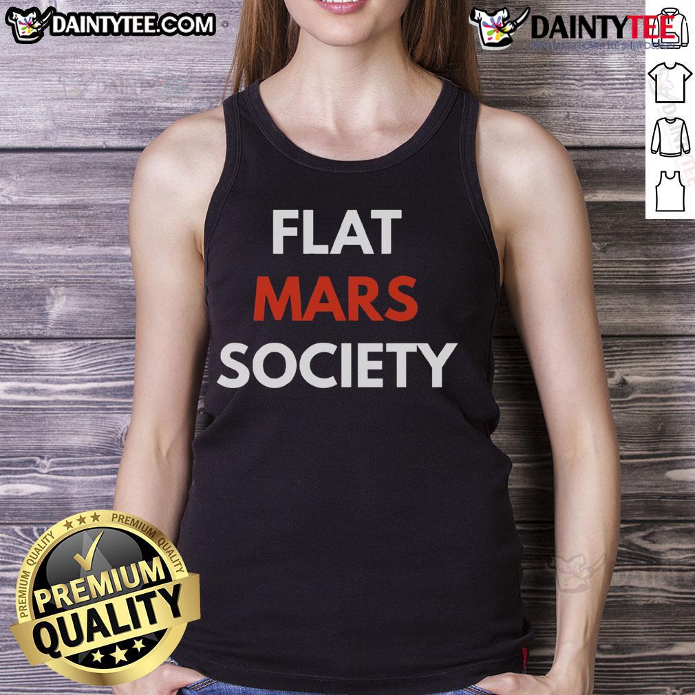 Funny Flat Mars Society tank top featuring a playful design perfect for space enthusiasts and humor lovers.