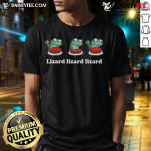 Funny Lizard Lizard Lizard Weirdcore Meme T-Shirt featuring a colorful lizard graphic, perfect for meme lovers and quirky fashion.