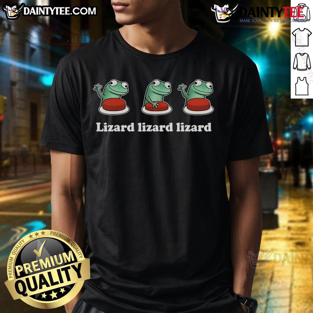 Funny Lizard Lizard Lizard Weirdcore Meme T-Shirt featuring a colorful lizard graphic, perfect for meme lovers and quirky fashion.