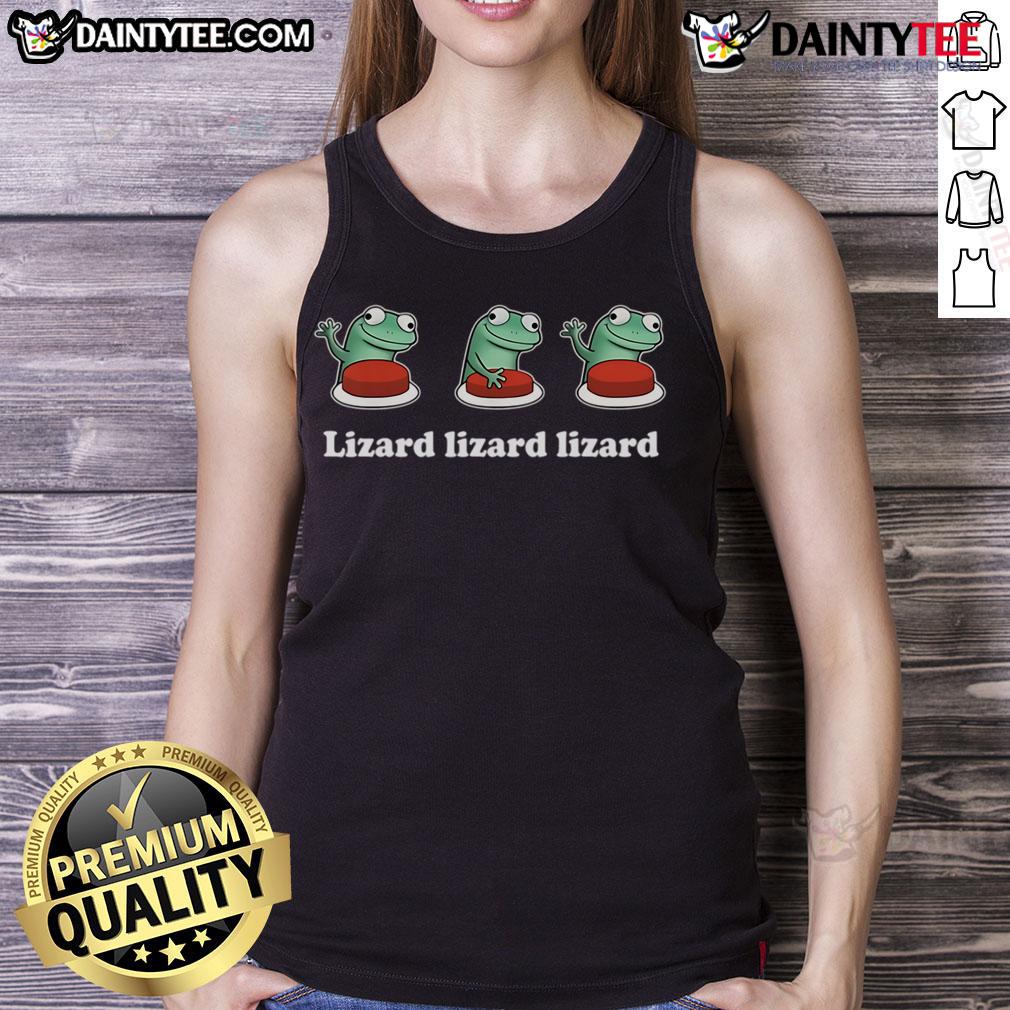 Alt Text: Funny lizard meme tank top featuring a quirky lizard design in weirdcore style, perfect for meme lovers.